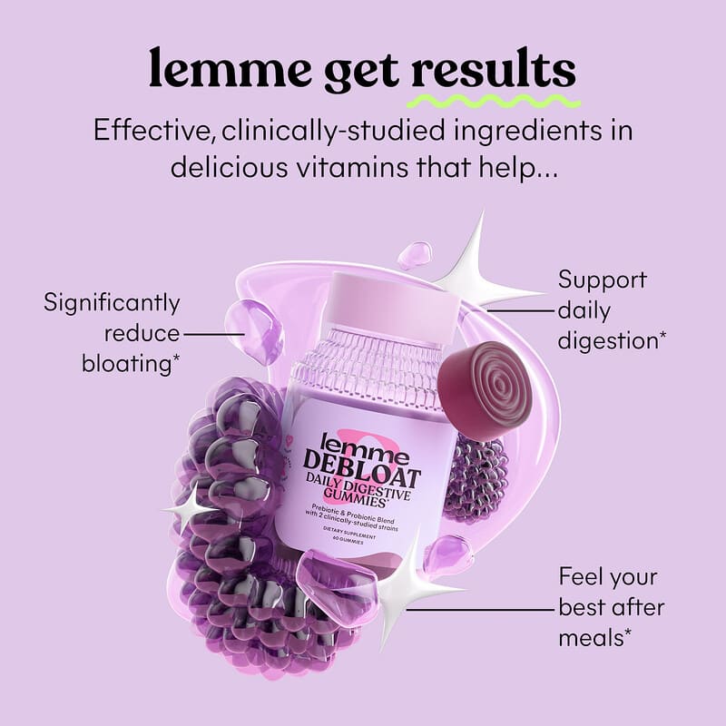 Lemme, Debloat, Daily Digestive Probiotic Gummies, 60 gummies