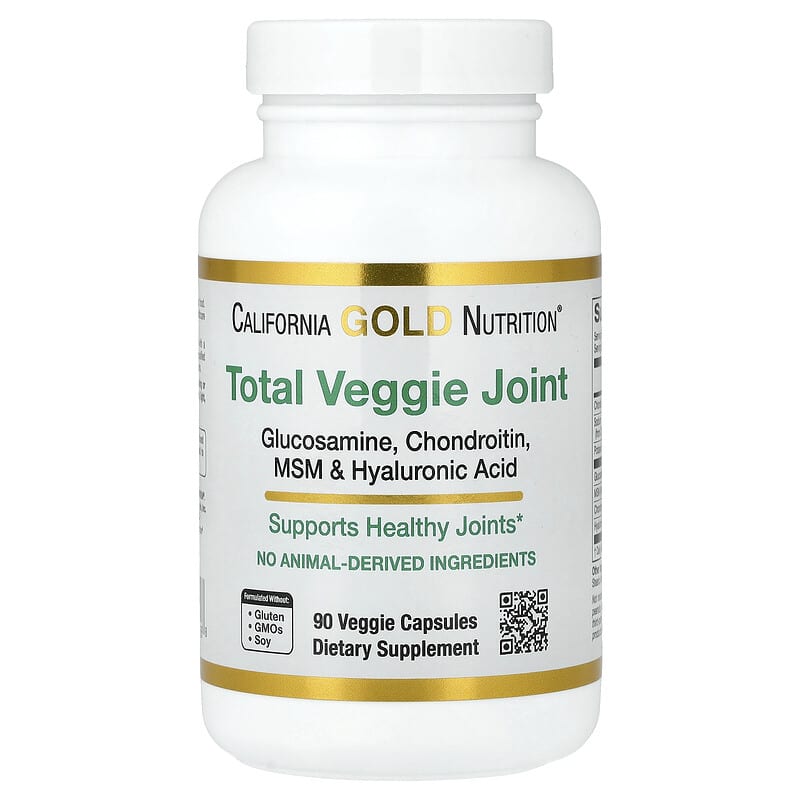California Gold Nutrition, Total Veggie Joint Support Formula with Glucosamine, Chondroitin, MSM, and Hyaluronic Acid, 90 Veggie Capsules