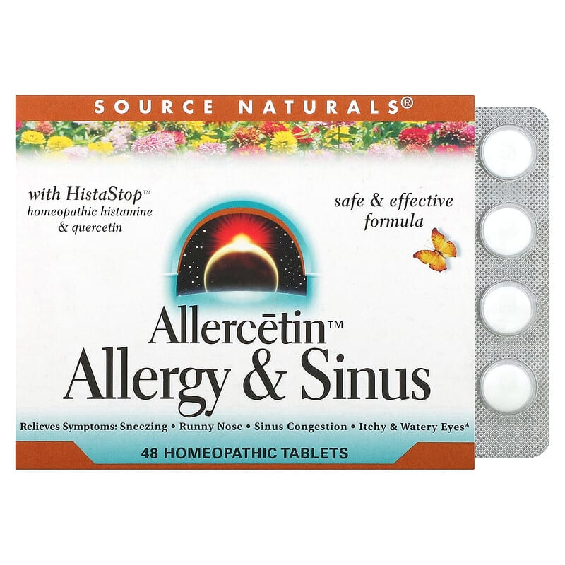 Source Naturals, Allercetin™, Allergy & Sinus, 48 Homeopathic Tablets