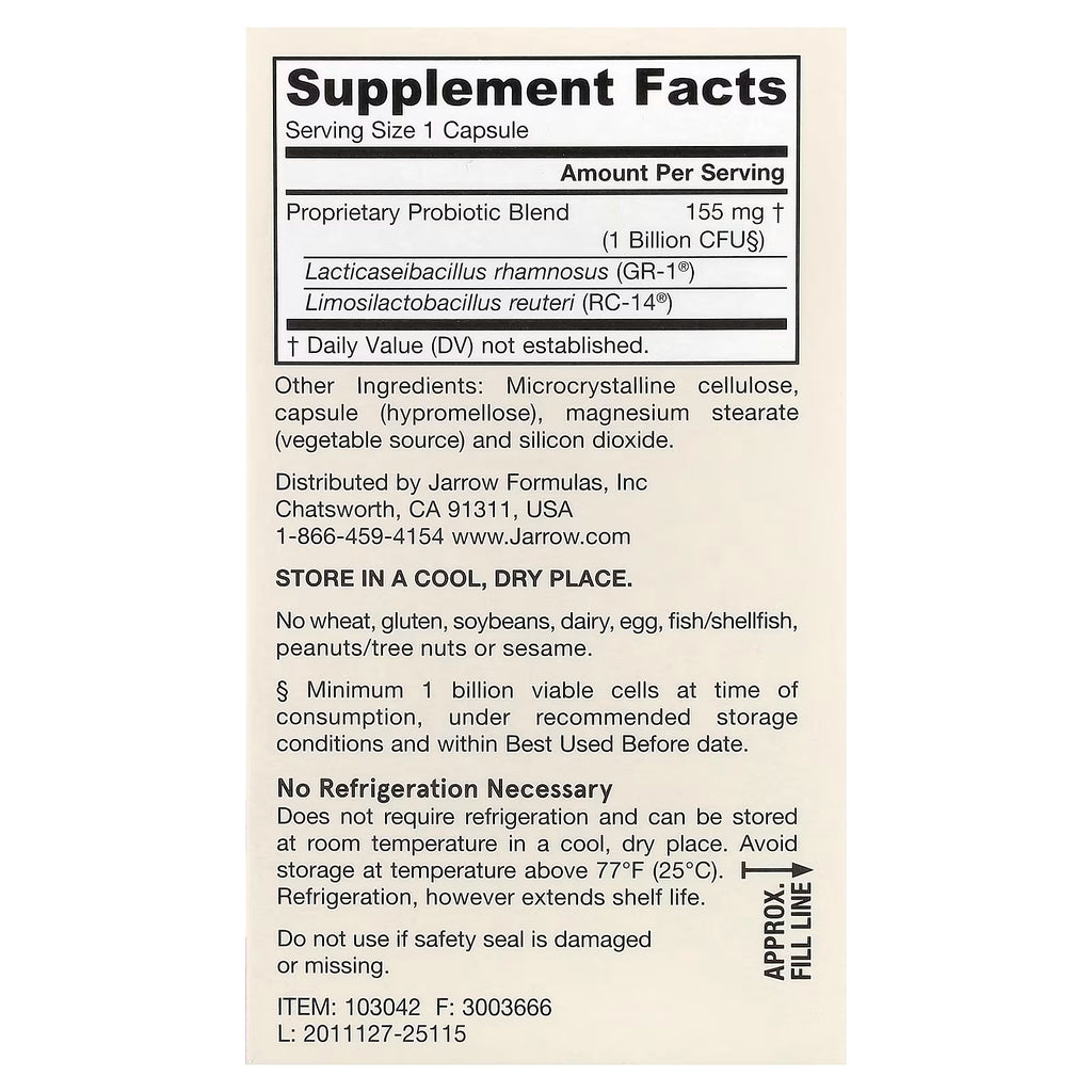 Jarrow Formulas, Vegan Fem Dophilus, 1 Billion CFU , 60 Veggie Capsules
