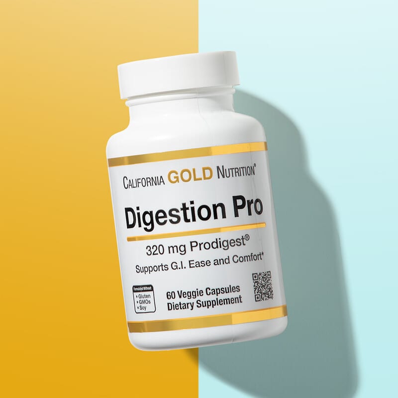 California Gold Nutrition, Digestion Pro with ProDigest®, Botanical Digestive Blend of Artichoke and Ginger Extracts, 320 mg, 60 Veggie Capsules