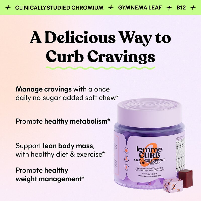Lemme, Curb, Cravings Support, Mixed Fruit, 30 Individually Wrapped Chews