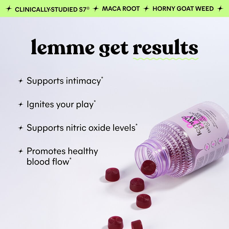 Lemme, Play, Daily Intimacy Gummies, Cherry, 60 Gummies
