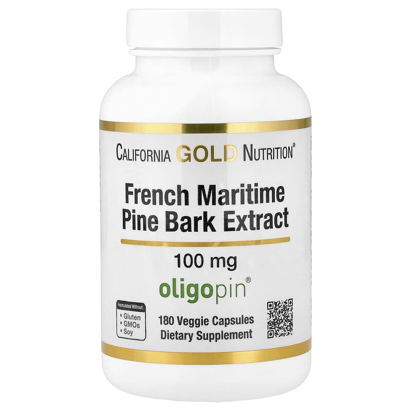 California Gold Nutrition, French Maritime Pine Bark Extract, Oligopin, 100 mg, 180 Veggie Capsules