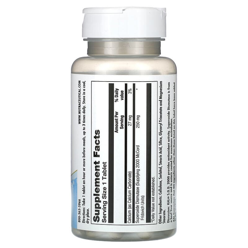 KAL, S.O.D. 2000, 100 Tablets