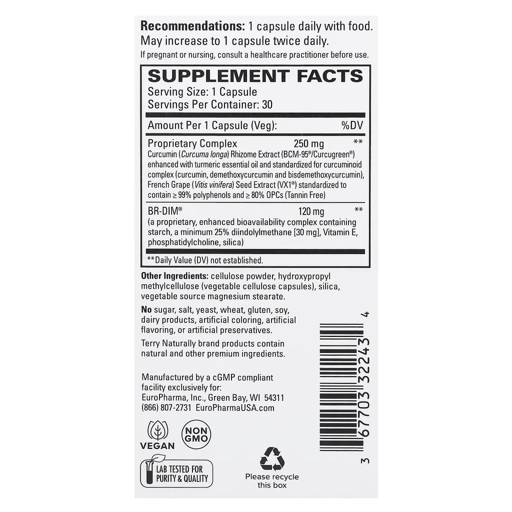 Terry Naturally, Dim Complex With BCM-95® Curcumin, 30 Capsules