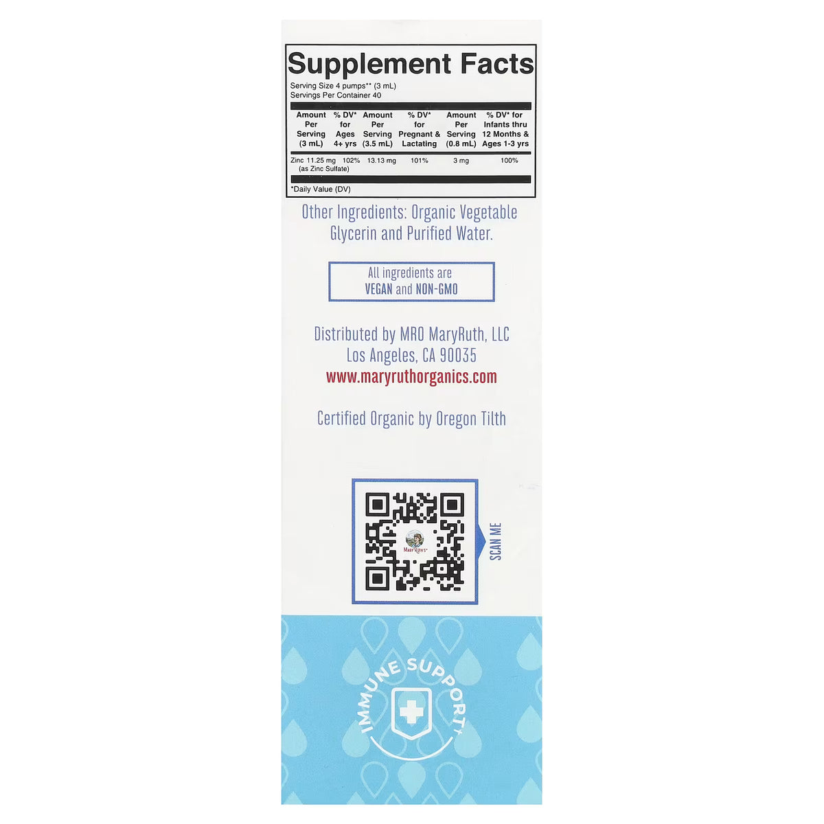 MaryRuth's, Organic Ionic Zinc Liquid Drops, Unflavored, 4 fl oz (120 ml)