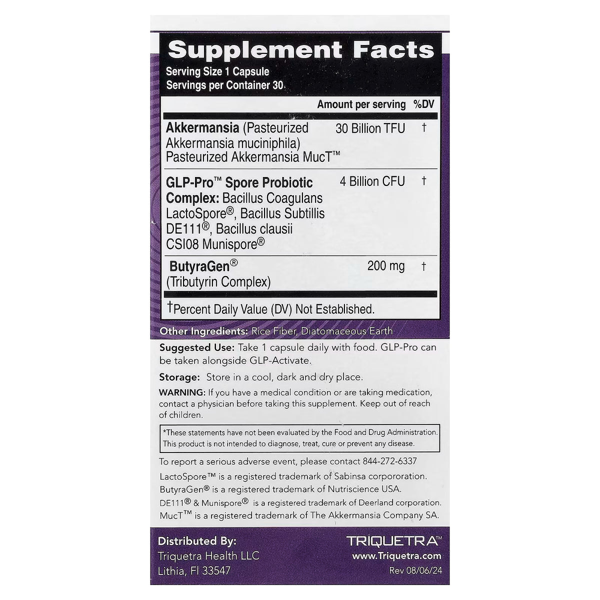 Triquetra Health, PX Therapeutics™, GLP-Pro™ GLP-1 Probiotics + Postbiotic, 30 Capsules