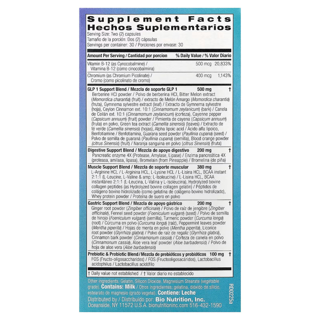 Bio Nutrition, GLP-1 Support Wellness, 60 Capsules