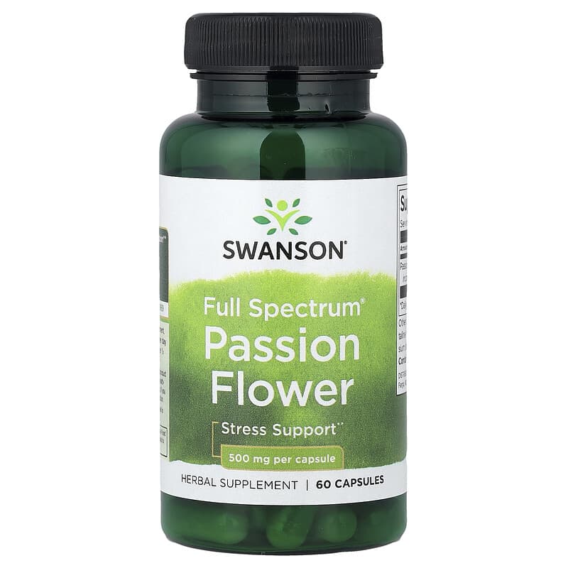 Swanson, Full Spectrum Passion Flower, 500 mg, 60 Capsules
