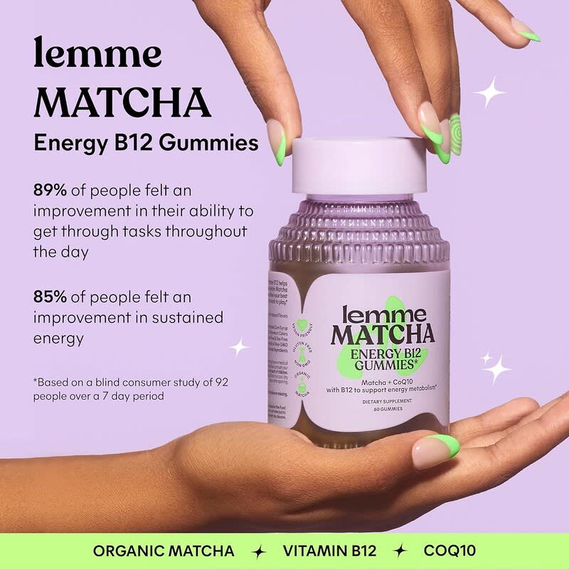 Lemme, Energy B12 & CoQ10 Gummies, Matcha, 60 Gummies