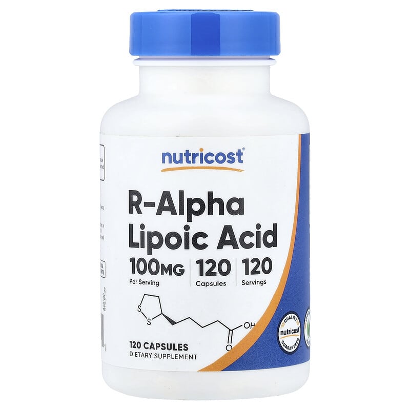 Nutricost, R-Alpha Lipoic Acid, 100 mg, 120 Capsules