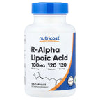 Nutricost, R-Alpha Lipoic Acid, 100 mg, 120 Capsules