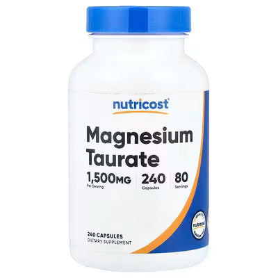 Nutricost, Magnesium Taurate, 240 Capsules (500 mg per Capsule)