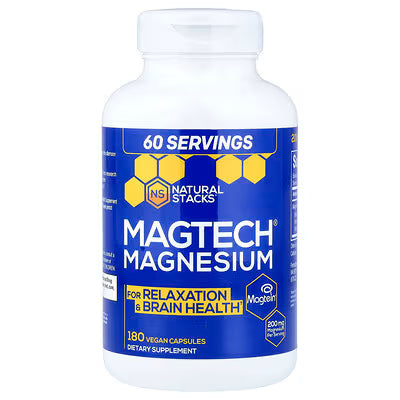Natural Stacks, MagTech® Magnesium, 180 Vegan Capsules (66.6 mg per Capsule)