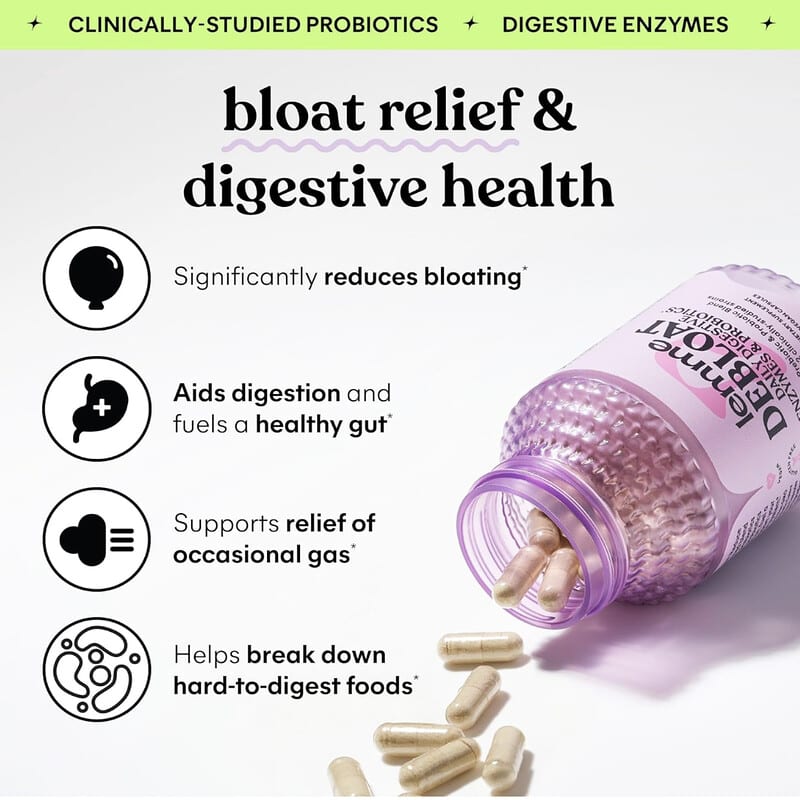 Lemme, Debloat, Daily Digestive Enzymes & Probiotics, 60 vegan capsules