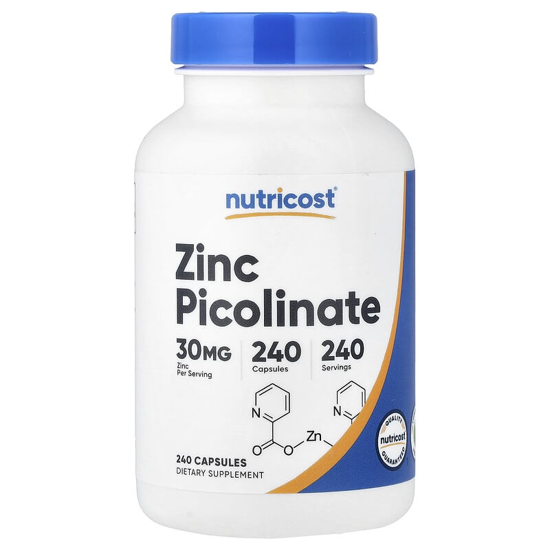 Nutricost, Zinc Picolinate, 30 mg, 240 Capsules