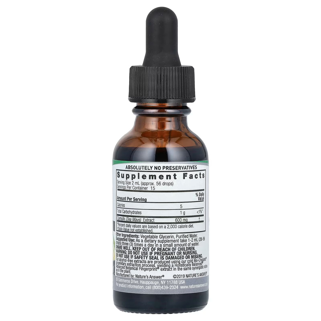 Nature's Answer, Cornsilk Extract, Alcohol-Free, 2,000 mg, 1 fl oz (30 ml)