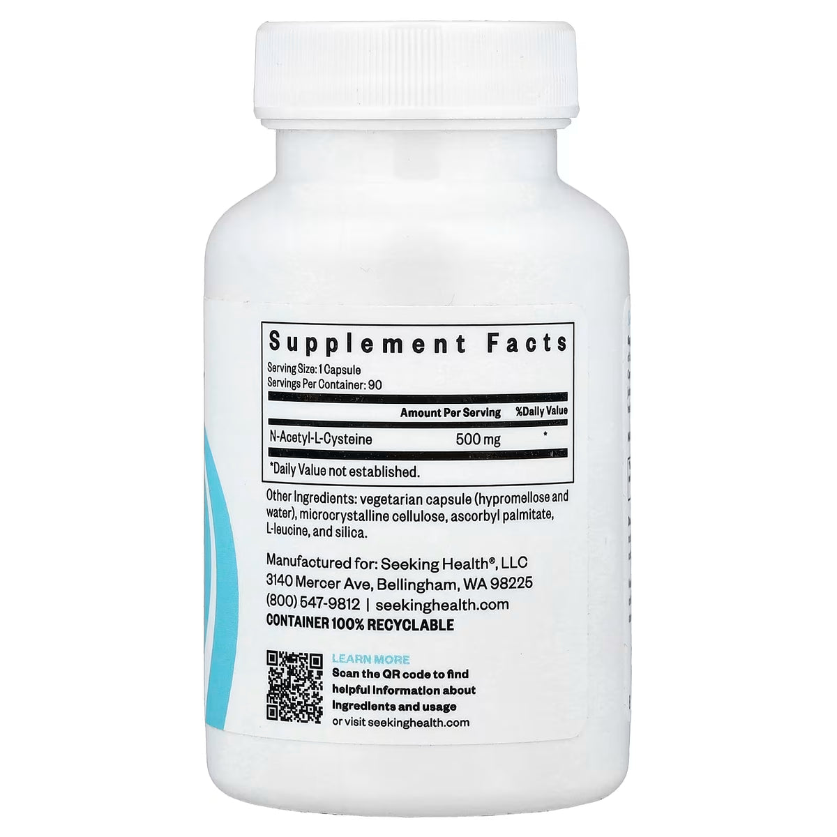 Seeking Health, NAC, 500 mg, 90 Capsules