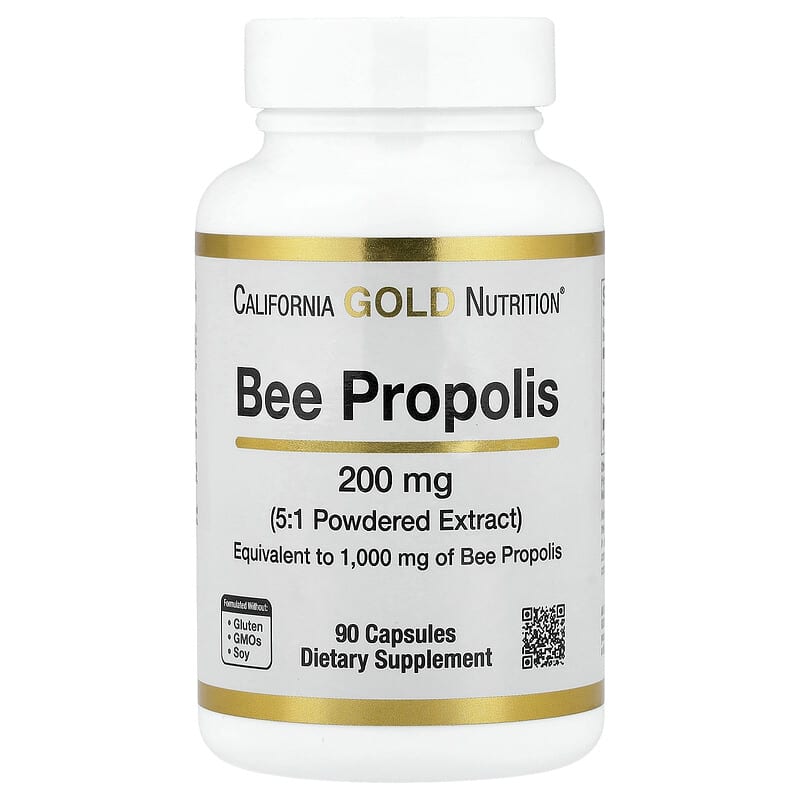 California Gold Nutrition, Bee Propolis, 5:1 Extract, Equivalent to 1,000 mg, 90 Capsules