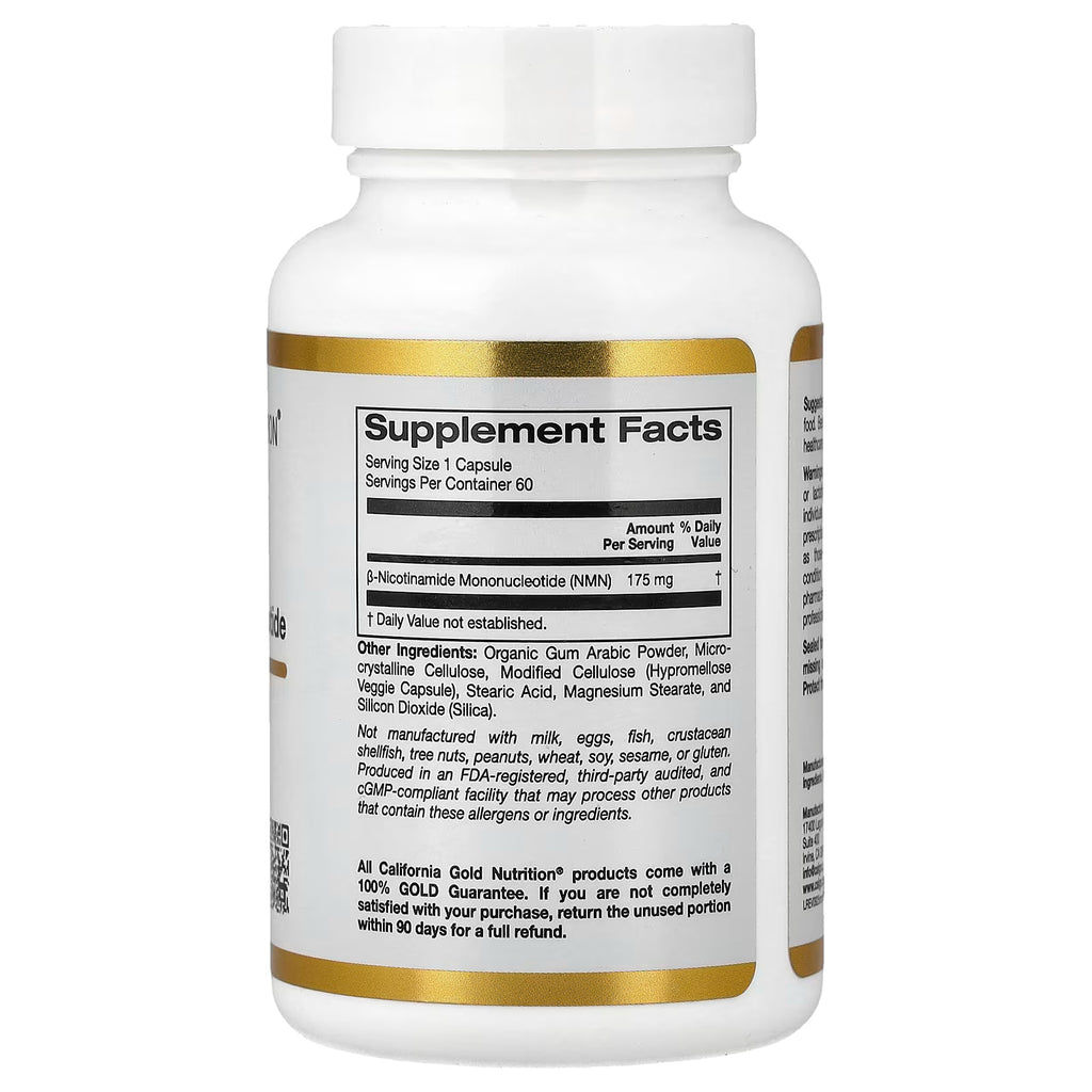 California Gold Nutrition, NMN, 175 mg, 60 Veggie Capsules