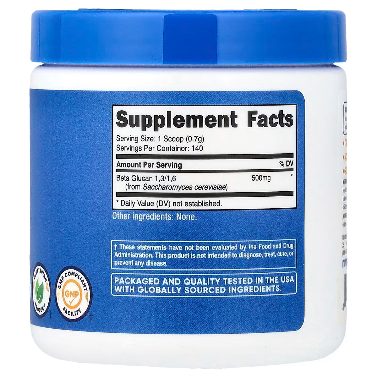 Nutricost, Beta Glucan 1,3/1,6, Unflavored, 3.6 oz (100 g)