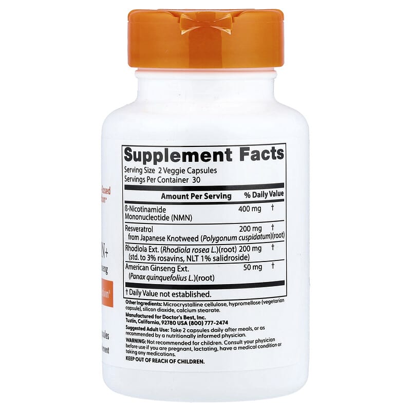 Doctor's Best, NMN+, 60 Veggie Capsules