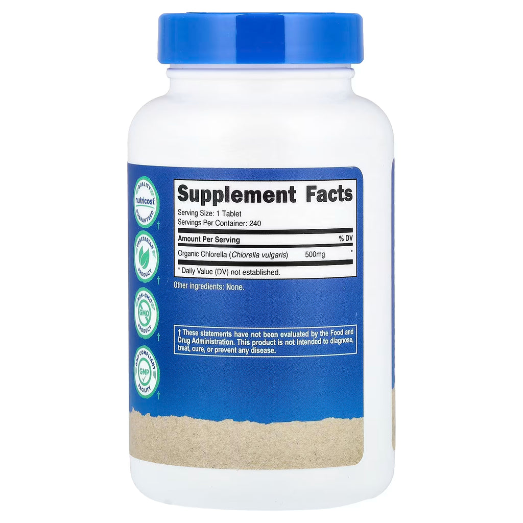 Nutricost, Organic Chlorella, 500 mg, 240 Tablets
