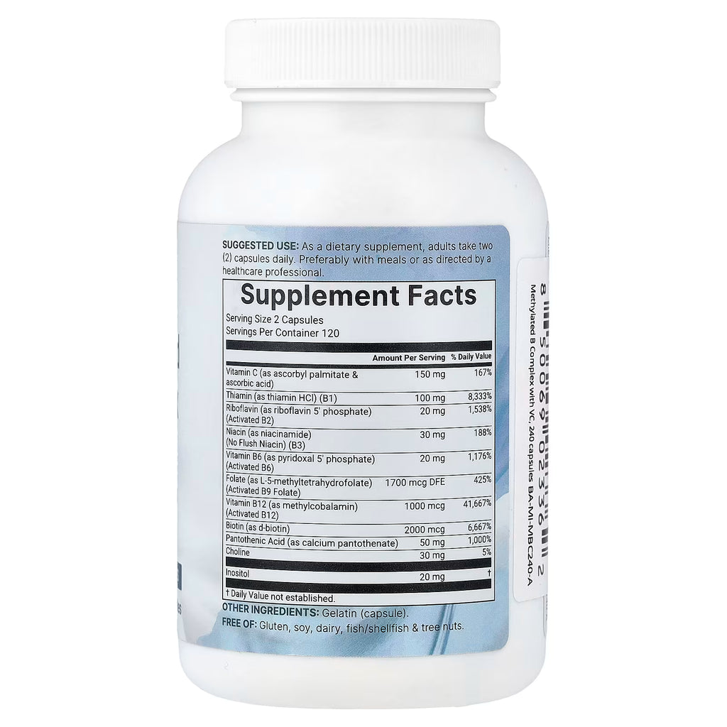 Micro Ingredients, Pure Methylated B Complex Vitamins with Vitamin C, 240 Capsules