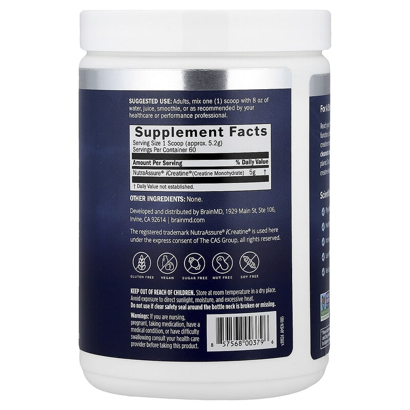 BrainMD, Smart Creatine+, Unflavoured, 309 g (10.89 oz)