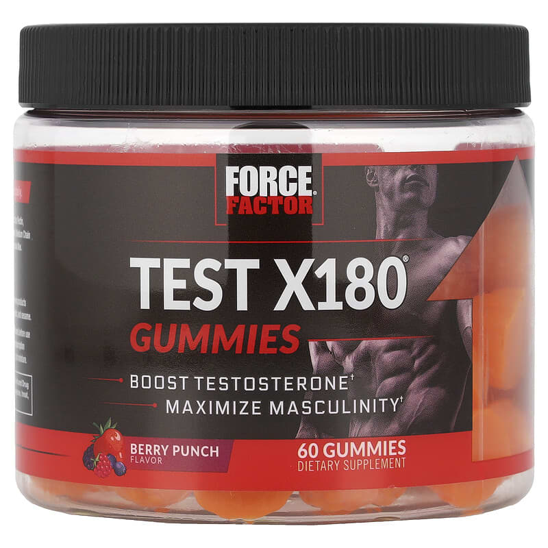 Force Factor, Test X180® Gummies, Berry Punch, 60 Gummies