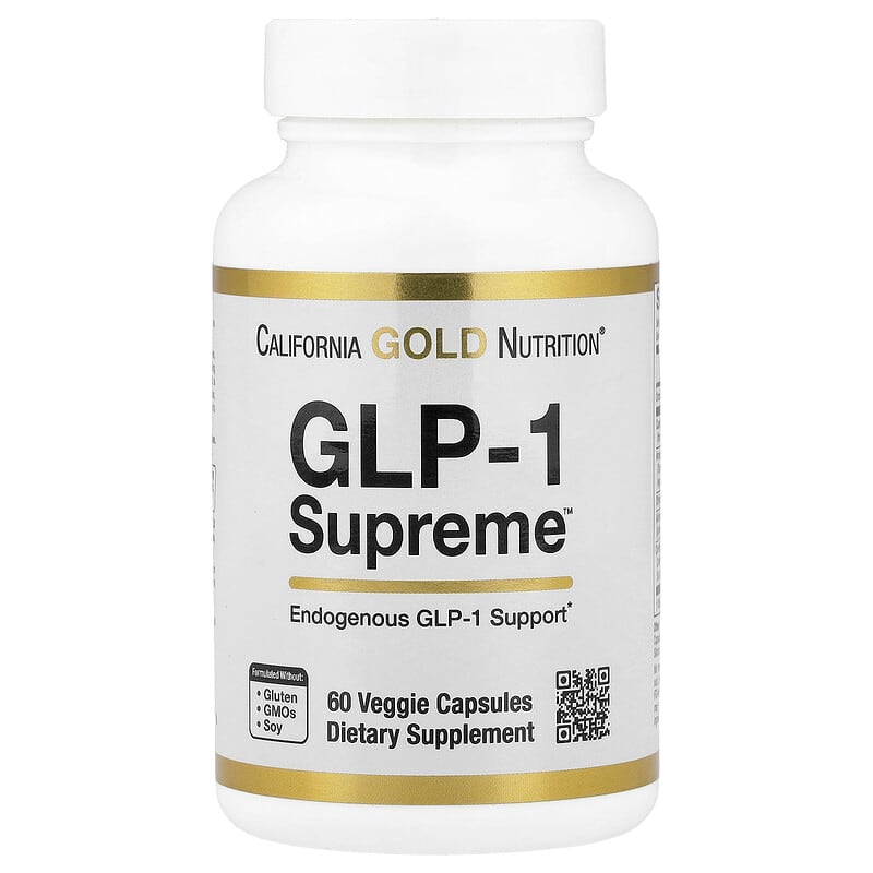 California Gold Nutrition, GLP-1 Supreme, with Akkermansia, Berberine, Quercetin & Curcumin, 60 Veggie Capsules