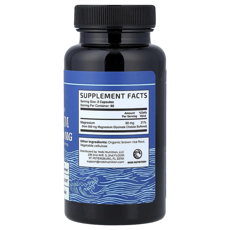 Nobi Nutrition, Magnesium Glycinate, 240 Capsules (250 mg per Capsule)