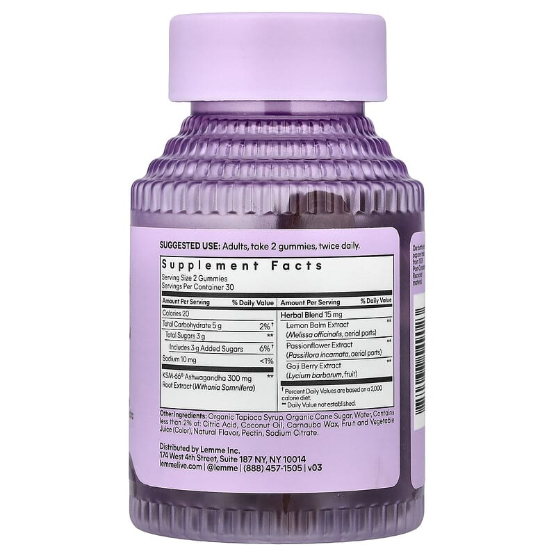 Lemme, Chill, De-Stress Ashwagandha Gummies, 60 gummies
