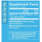 The Vitamin Shoppe, Vitamin D3, 25 mcg (1,000 IU), 100 Softgels