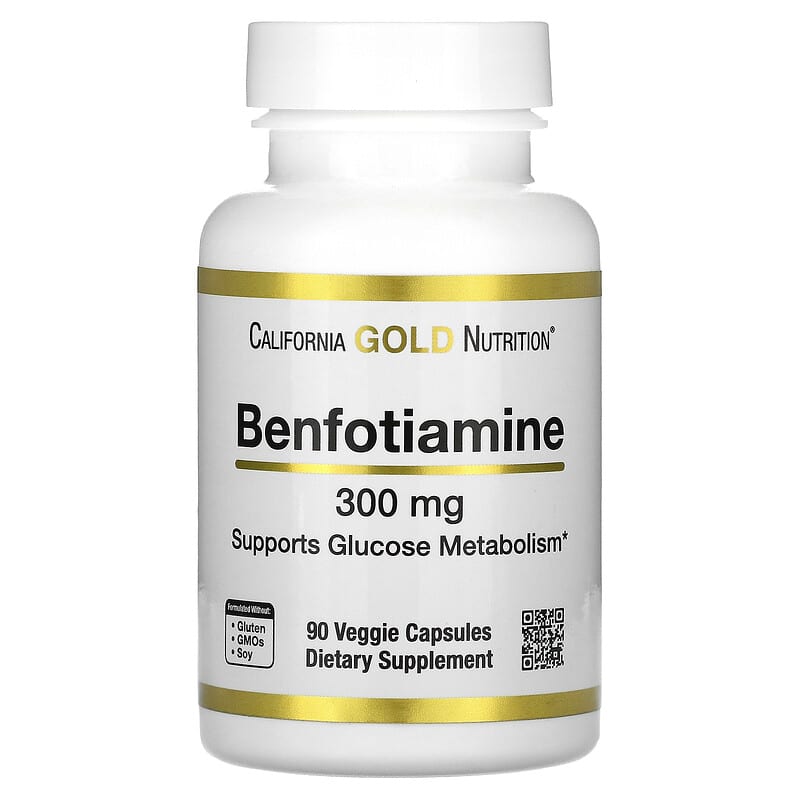 California Gold Nutrition, Benfotiamine, 300 mg, 90 Veg Capsules