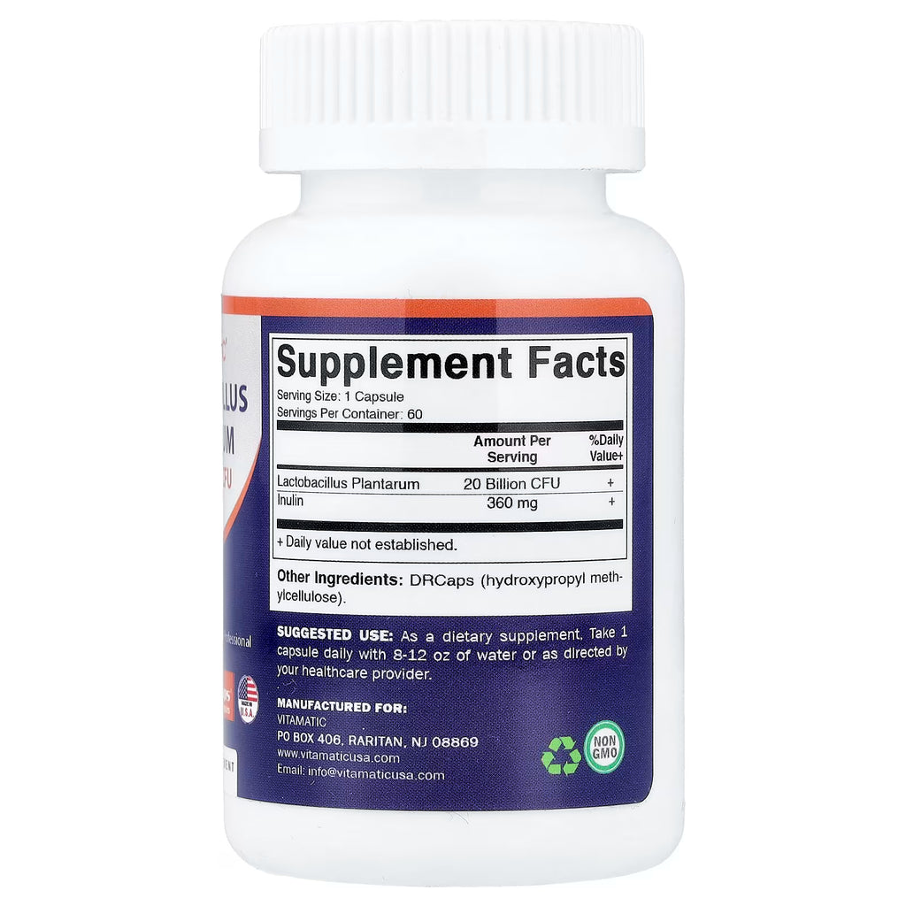 Vitamatic, Lactobacillus Plantarum, 60 DRcaps® Hypromellose Capsules