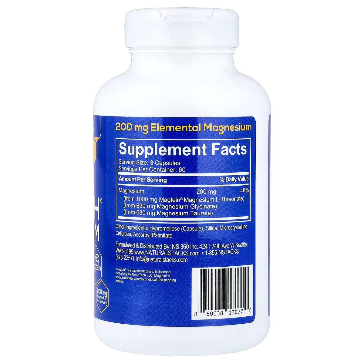 Natural Stacks, MagTech® Magnesium, 180 Vegan Capsules (66.6 mg per Capsule)