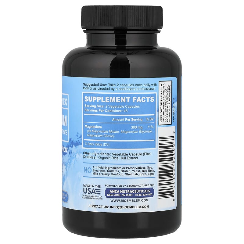 BioEmblem, Triple Complex Magnesium, 90 Veggie Caps (150 mg per Capsule)
