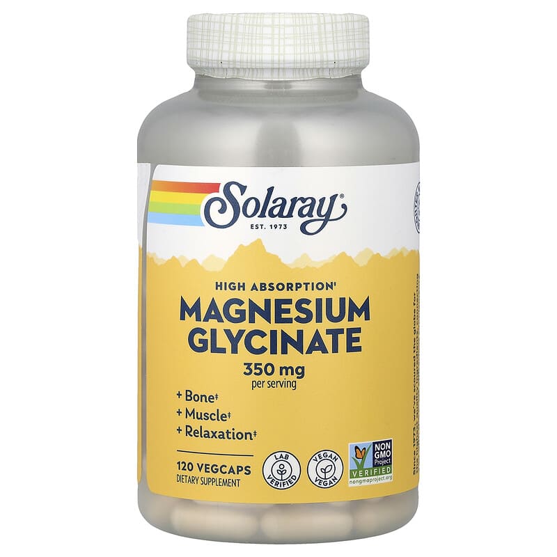 Solaray, High Absorption Magnesium Glycinate, 120 veg caps