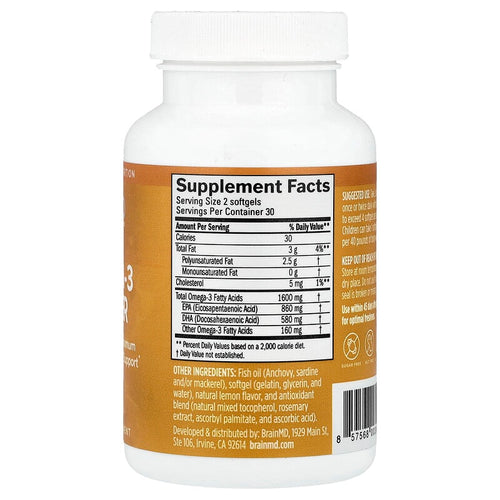 BrainMD, Omega-3 Power, 60 Softgels (800 mg per Softgel)
