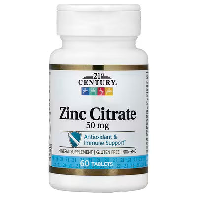 21st Century, Zinc Citrate, 50 mg, 60 Tablets