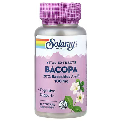 Solaray, Vital Extracts, Bacopa, 100 mg, 60 VegCaps