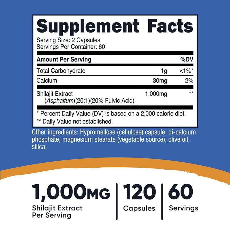Nutricost, Shilajit, 120 Capsules