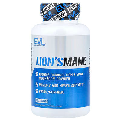 EVLution Nutrition, Lion's Mane, 60 Veggie Capsules (500 mg per Capsule)