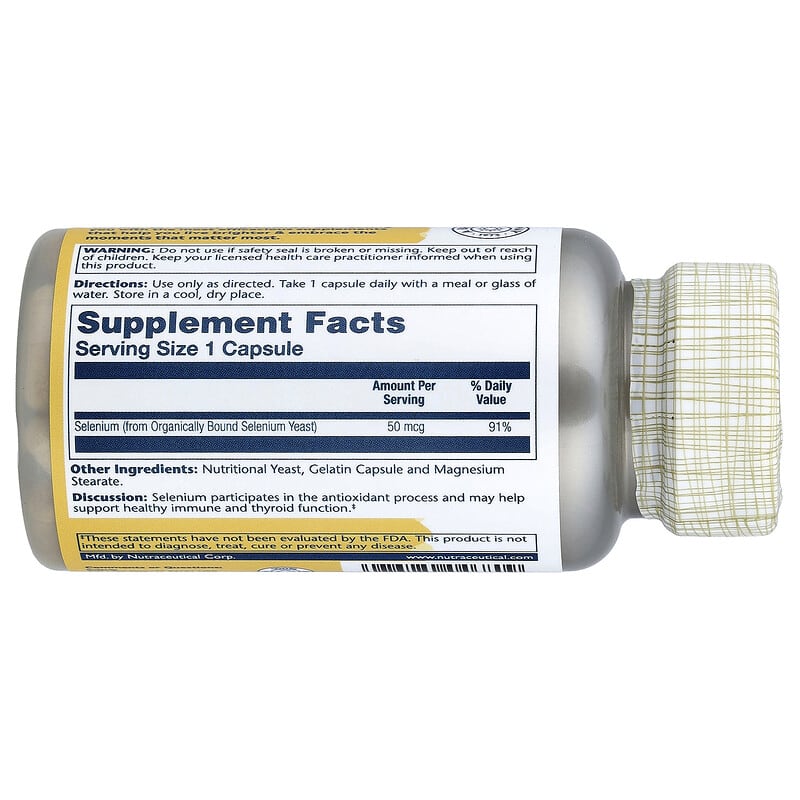 Solaray, Selenium, 50 mcg, 100 Capsules