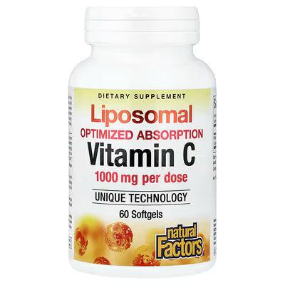 Natural Factors, Liposomal Vitamin C, 60 Softgels (500 mg per Softgel)
