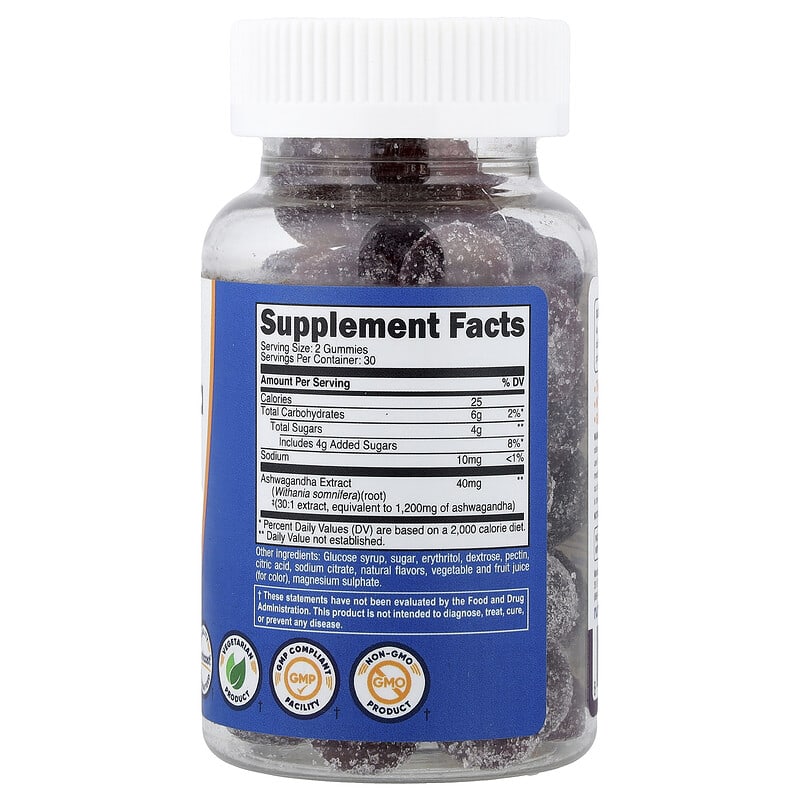 Nutricost, Ashwagandha Gummies, Mixed Berry, 1,200 mg, 60 Gummies (600 mg per Gummy)