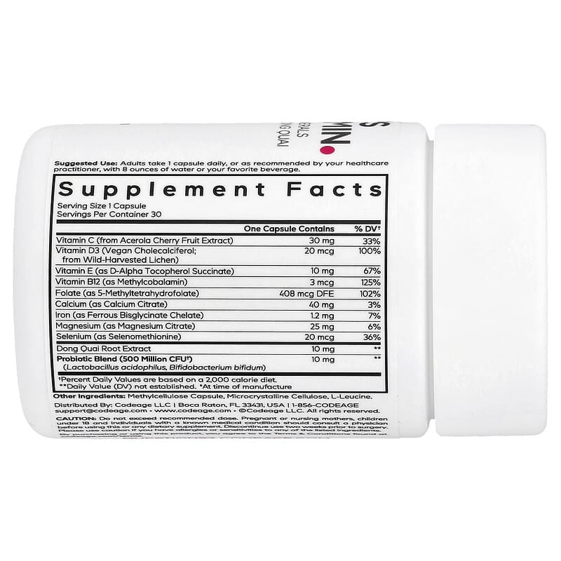 Codeage, Women's Multivitamin, 30 Vegetable Capsules