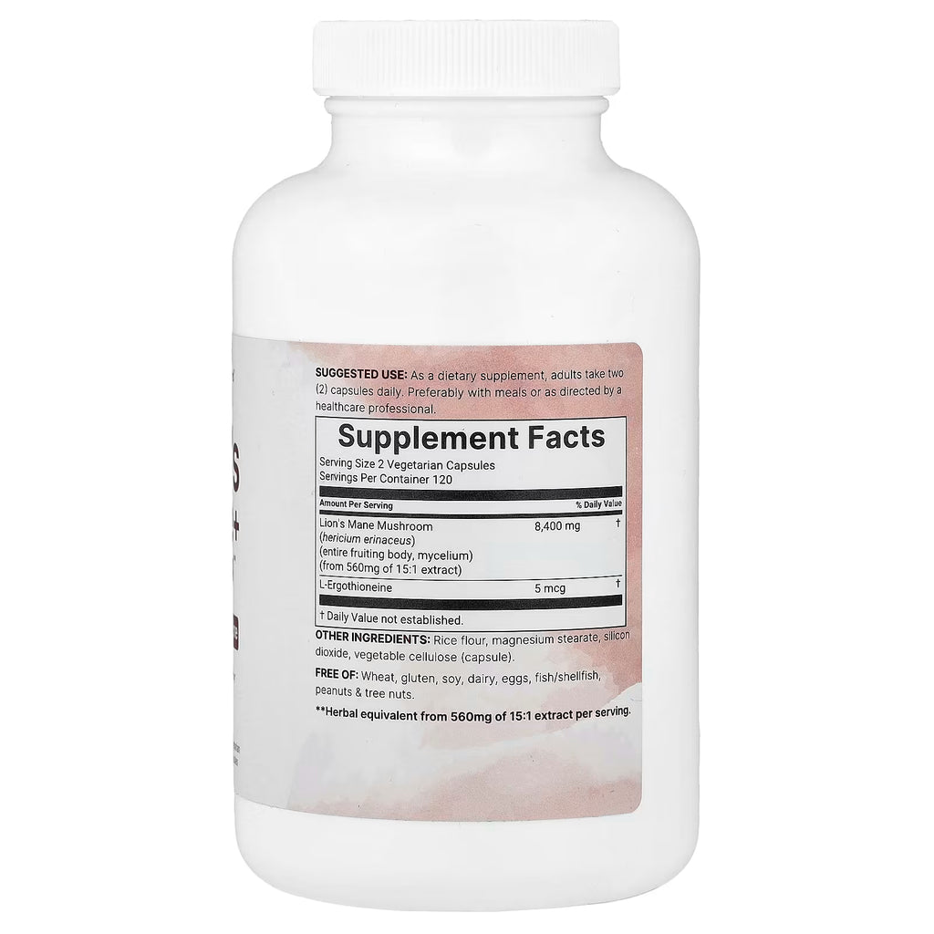 Micro Ingredients, Lion's Mane + L-Ergothioneine, 240 Vegetarian Capsules